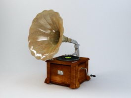 Antique Phonograph Record Player 3d model preview