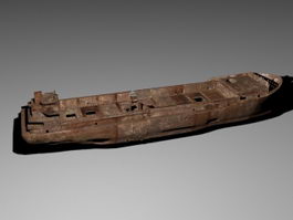Old Boat Wreck 3d model preview