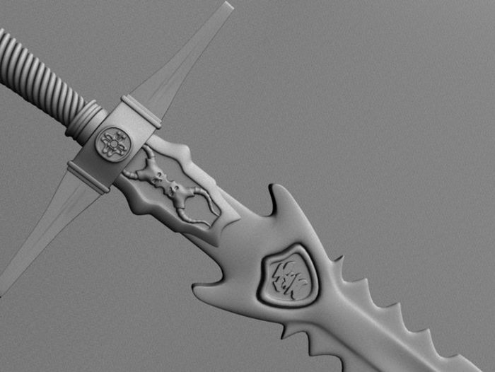 Toothed Sword 3d rendering