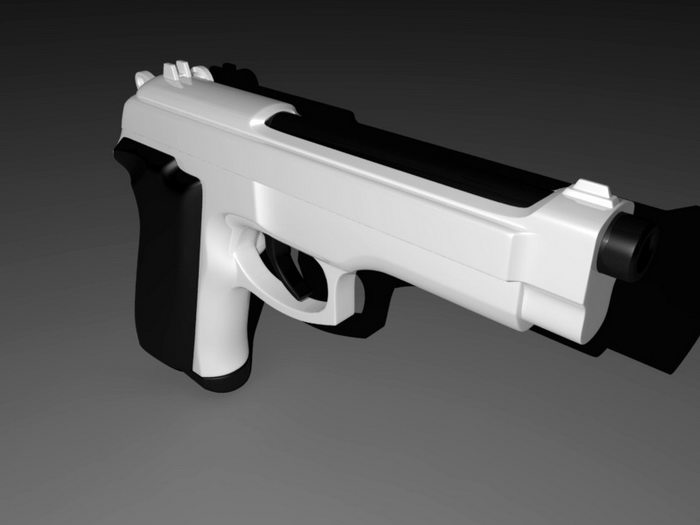 Pistol Gun 3d model Maya files free download modeling