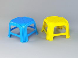 Plastic Stool 3d model preview