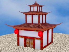 Cartoon Buddha Temple 3d model preview