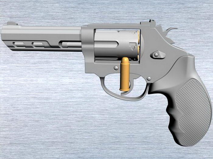 Small Revolver Gun 3d rendering