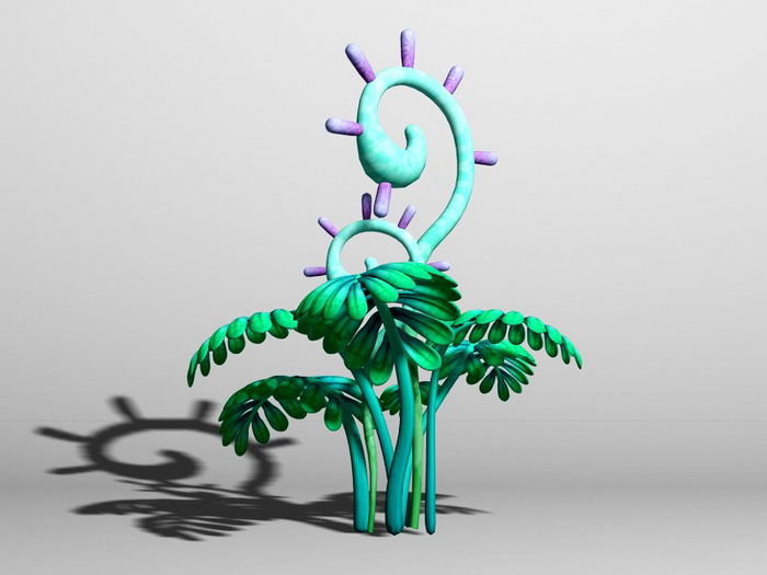 Cartoon Tree Fern 3d rendering