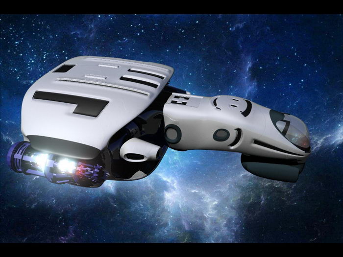 Concept Starship 3d rendering