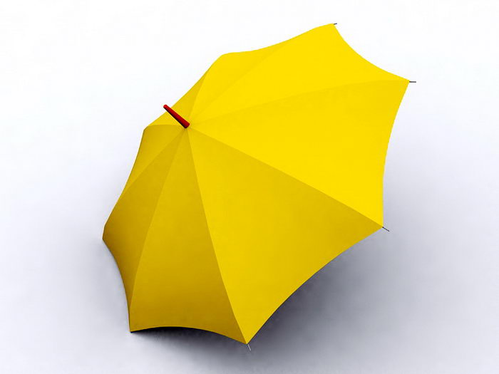 Yellow Umbrella 3d rendering