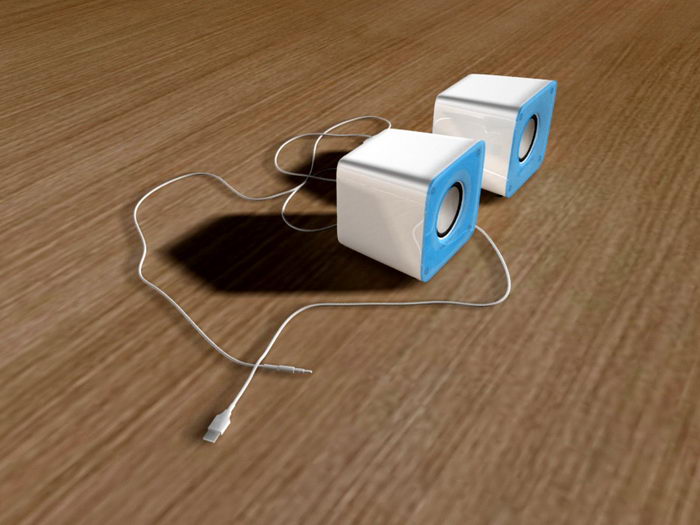 Mini Computer Speakers 3d rendering