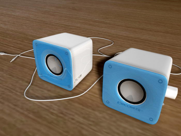 Mini Computer Speakers 3d rendering