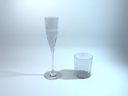 Wine Glass and Cup 3d preview