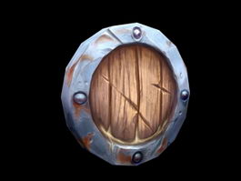 Old Wood Shield 3d model preview