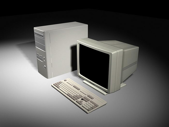 Old Computer 3d rendering