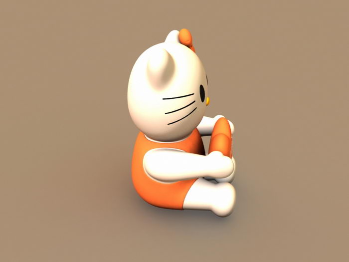 Hello Kitty 3d rendering