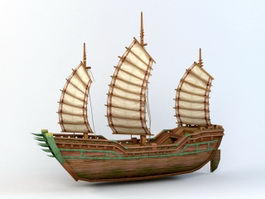 Vintage Sailing Ship 3d model preview