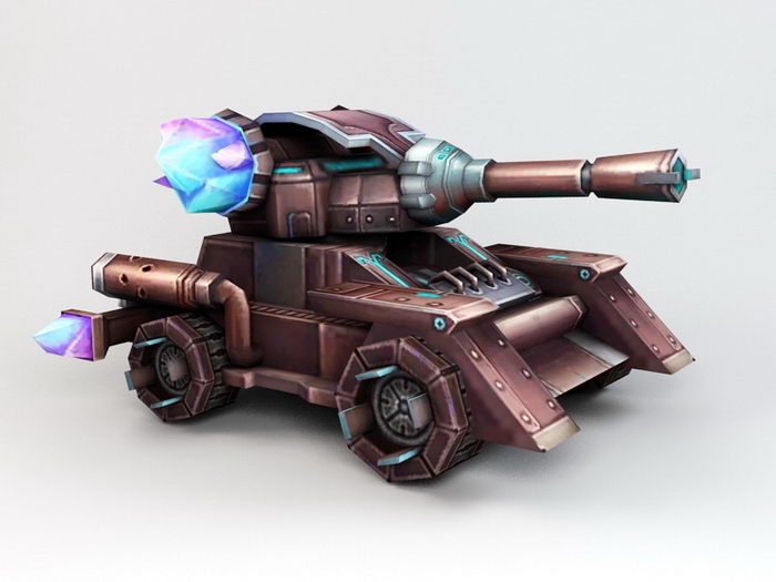 Animated Anime Tank Rig 3d rendering