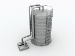 Industrial Water Tower 3d model preview