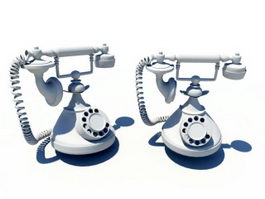 Vintage Rotary Telephone 3d model preview