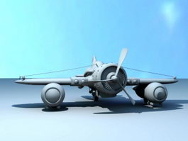 Steampunk Airplane 3d model preview