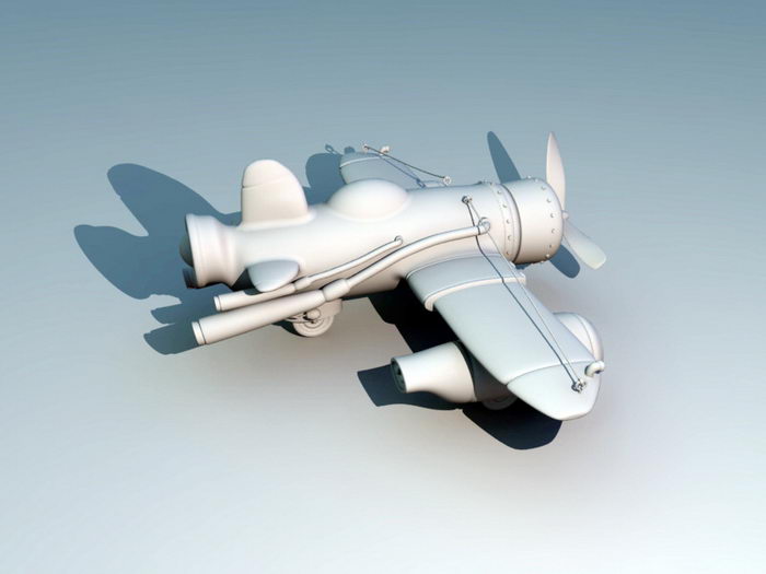 Steampunk Airplane 3d rendering