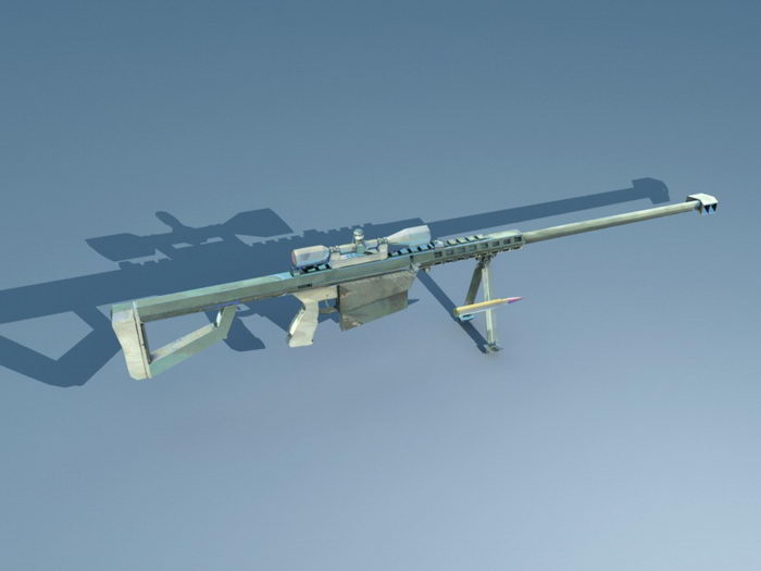 Barrett 50 Cal Sniper 3d rendering