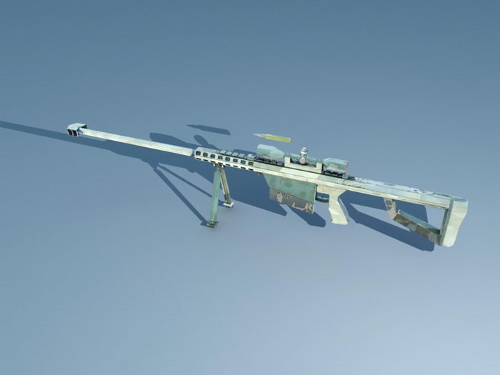 Barrett 50 Cal Sniper 3d rendering