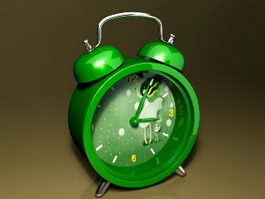 Classic Green Alarm Clock 3d model preview