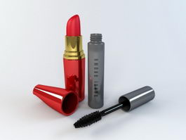 Mascara and Lipstick 3d model preview