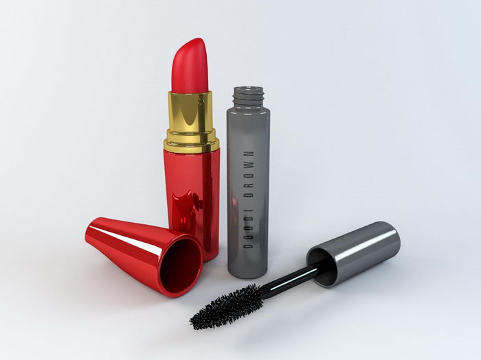 Mascara and Lipstick 3d rendering