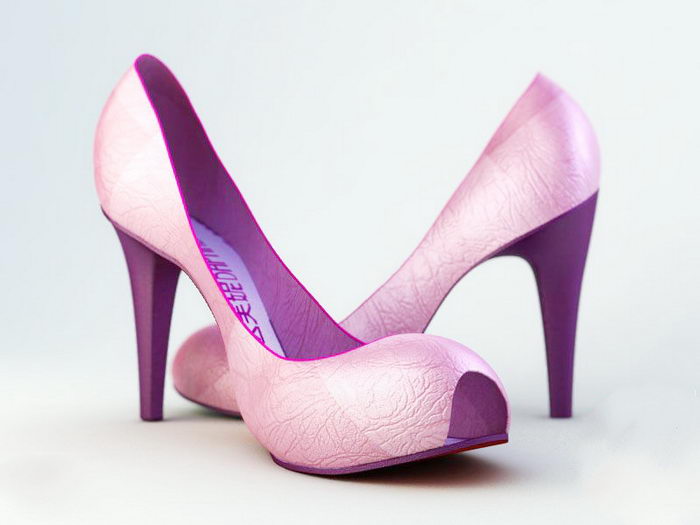 Pink High Heel Shoes 3d rendering