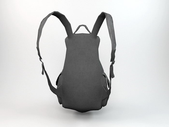 Black Backpack 3d rendering