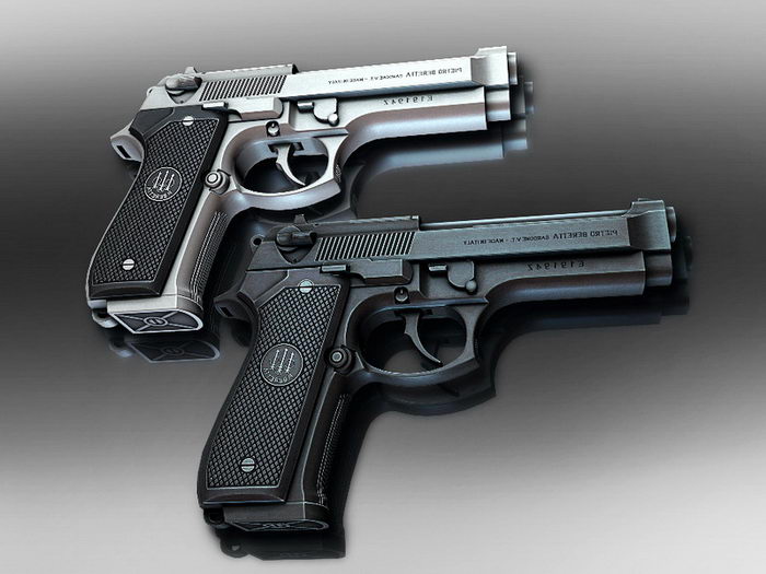 Beretta Pistol 3d rendering