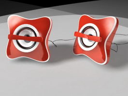 Red Computer Speakers 3d preview