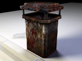 Rusty Metal Trash Can 3d model preview