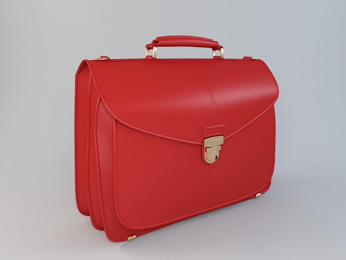 Red Briefcase 3d rendering