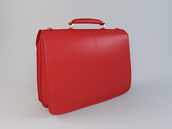 Red Briefcase 3d rendering