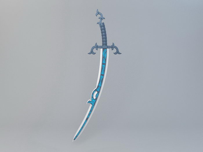 Blue Blade 3d rendering