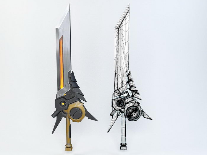 Steampunk Sword 3d rendering