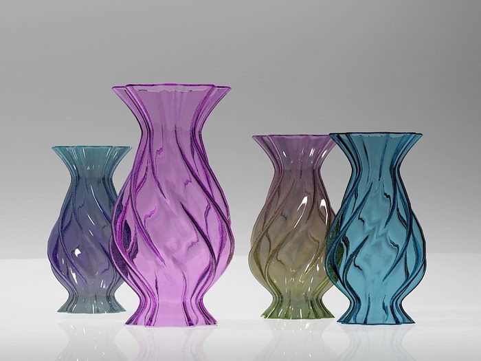 Colored Glass Vases 3d rendering