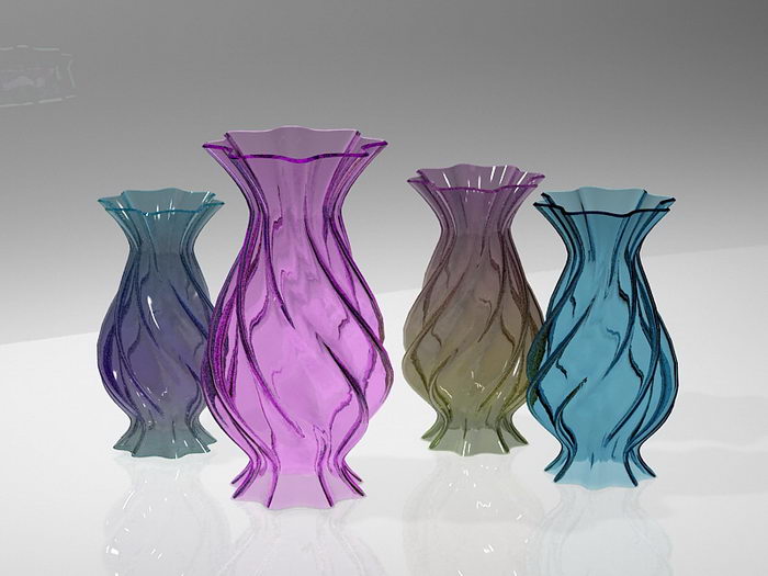 Colored Glass Vases 3d rendering