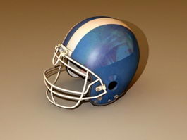 Blue Football Helmet 3d model preview