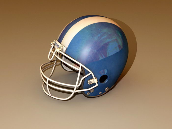 Blue Football Helmet 3d rendering