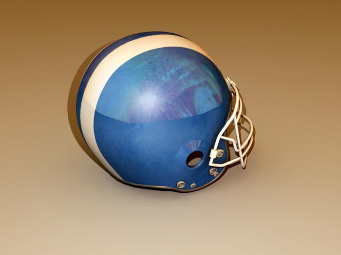 Blue Football Helmet 3d rendering