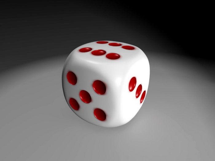 Traditional Dice 3d rendering