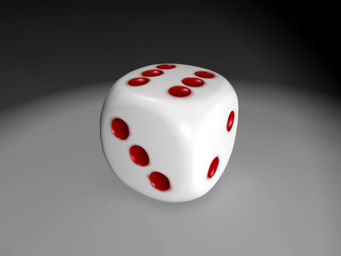 Traditional Dice 3d rendering