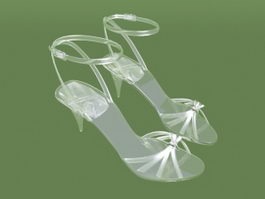 Clear Sandals with Heel 3d model preview