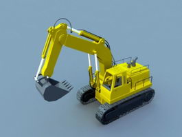 Animated Excavator 3d model preview