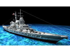 WW2 Bismarck-class Battleship 3d model preview