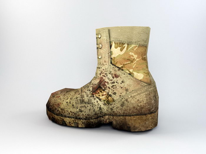 Old Army Boots 3d rendering
