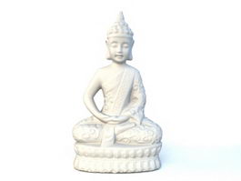 Small Japanese Buddha Statue 3d model preview