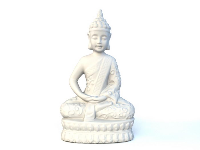 Small Japanese Buddha Statue 3d rendering