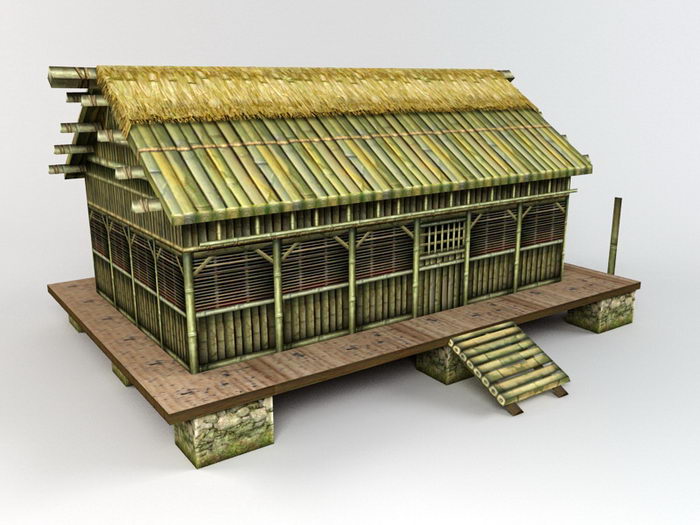 Ancient Folk House 3d rendering
